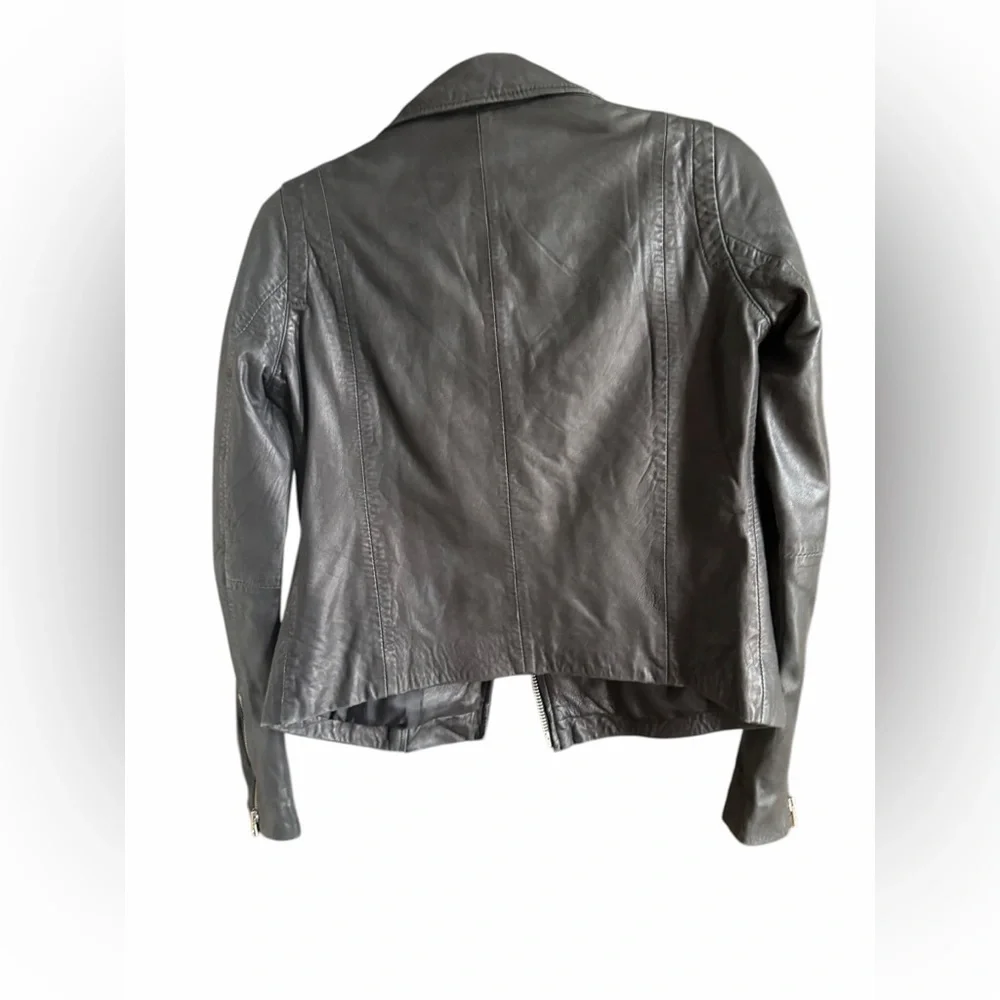 Madewell Washed Leather Black Motorcycle Biker Jacket Size XS NWOT Never Worn - Picture 10 of 14